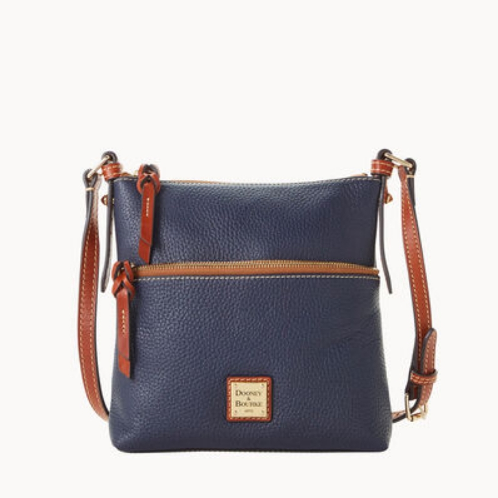 Dooney & Bourke Pebble Grain Letter Carrier Crossbody Midnight Blue